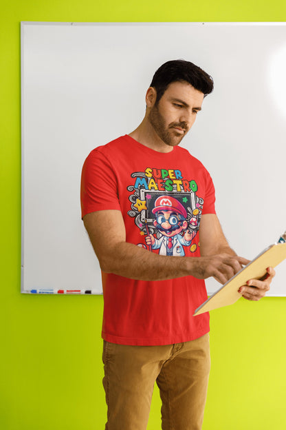 Persona con camiseta Super Maestro de Starway to Helen