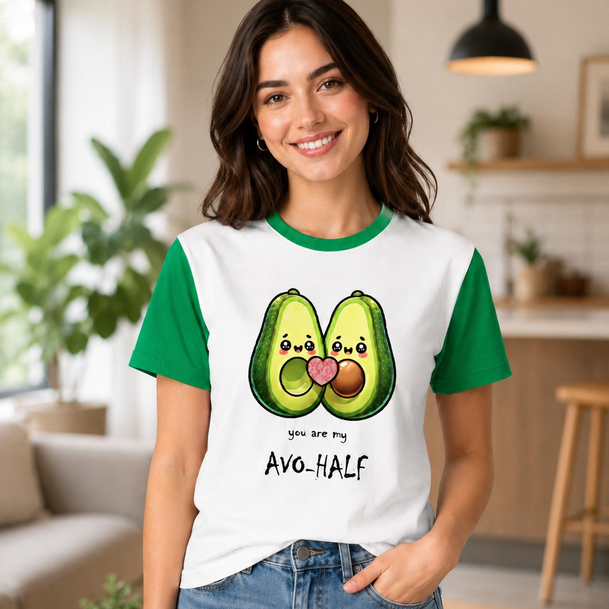Mujer con camiseta béisbol You Are My Avo-Half – Starway to Helen