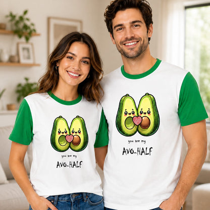 Pareja con camiseta béisbol You Are My Avo-Half – Starway to Helen