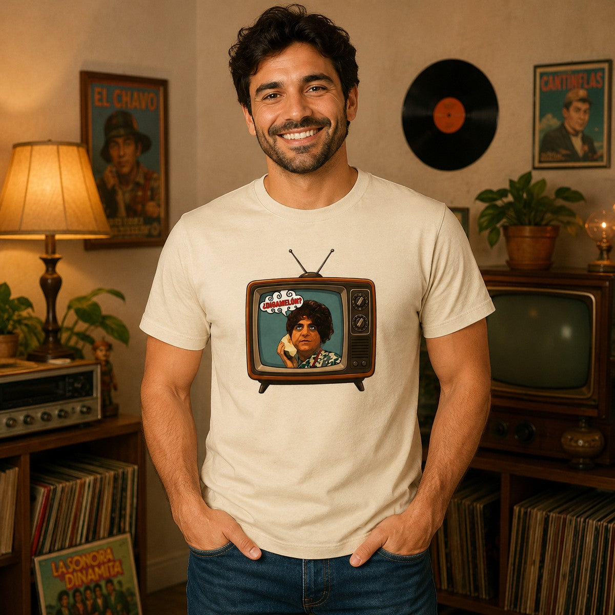 Hombre con camiseta Dígamelo, Martes y Trece - Starway to Helen