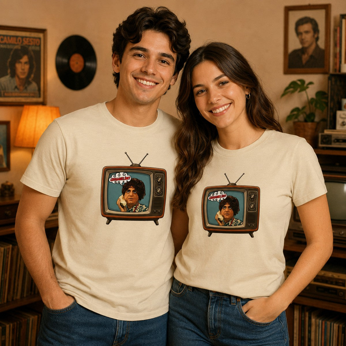 Pareja con camiseta Dígamelo, Martes y Trece - Starway to Helen