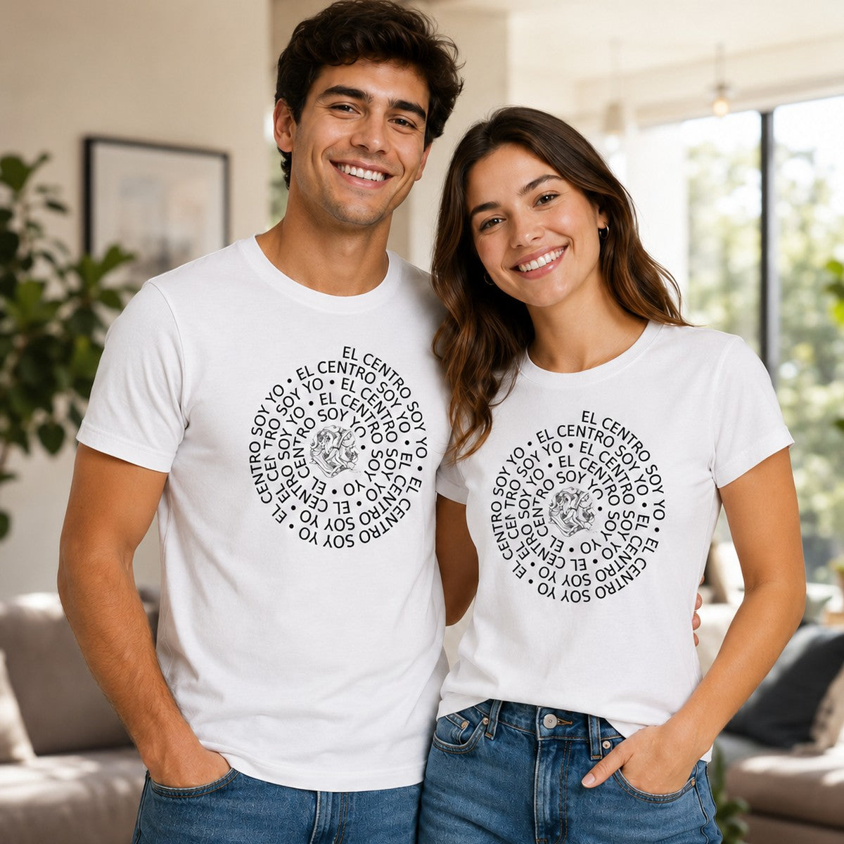 Pareja con camiseta blanca El Centro Soy Yo – Starway to Helen