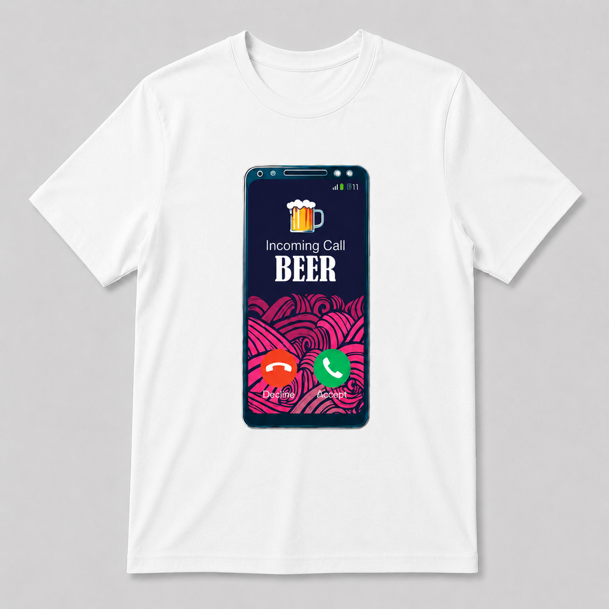 camiseta blanca Incoming Call Beer – Starway to Helen