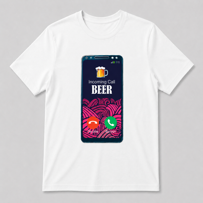 camiseta blanca Incoming Call Beer – Starway to Helen