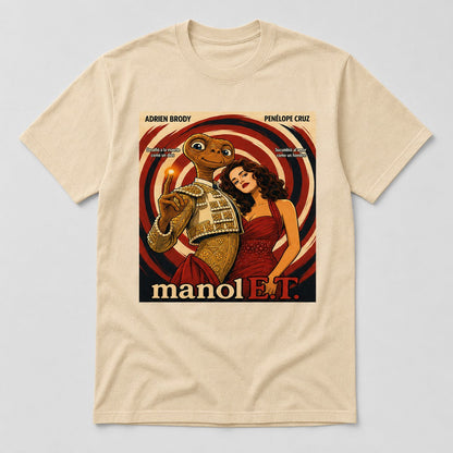 Camiseta crema Manol E.T., parodia de Manolete y E.T. - Starway to Helen