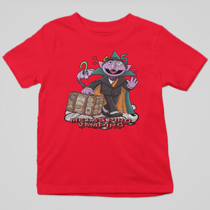 Camiseta roja Me Las Piro Vampiro, conde vampiro con maletas, humor Halloween – Starway to Helen