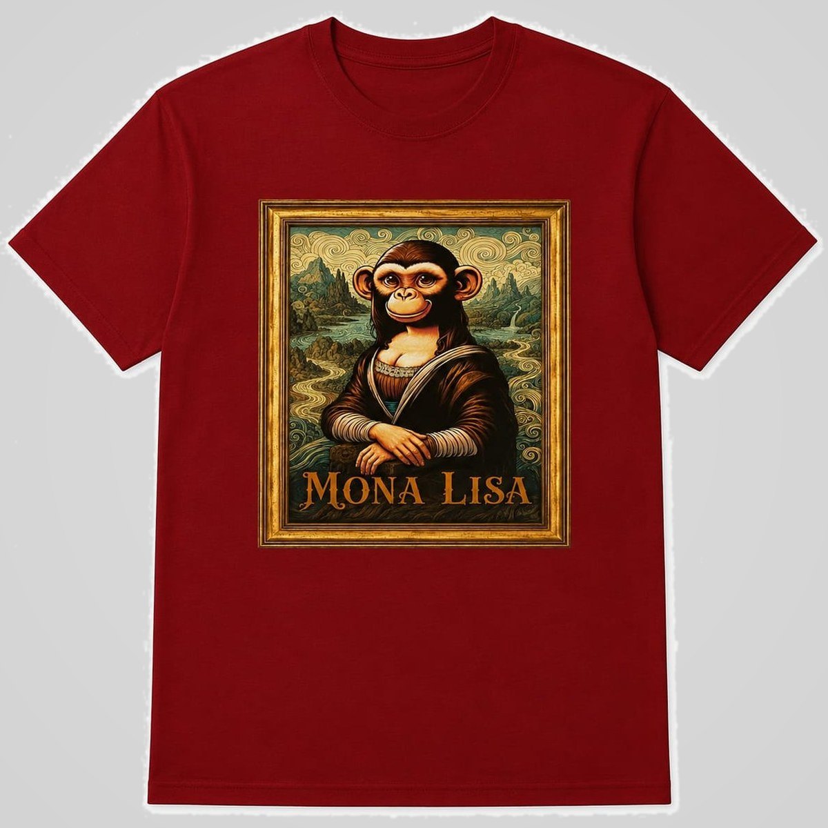 Camiseta Mona parodia de la Mona Lisa de Da Vinci - Starway to Helen