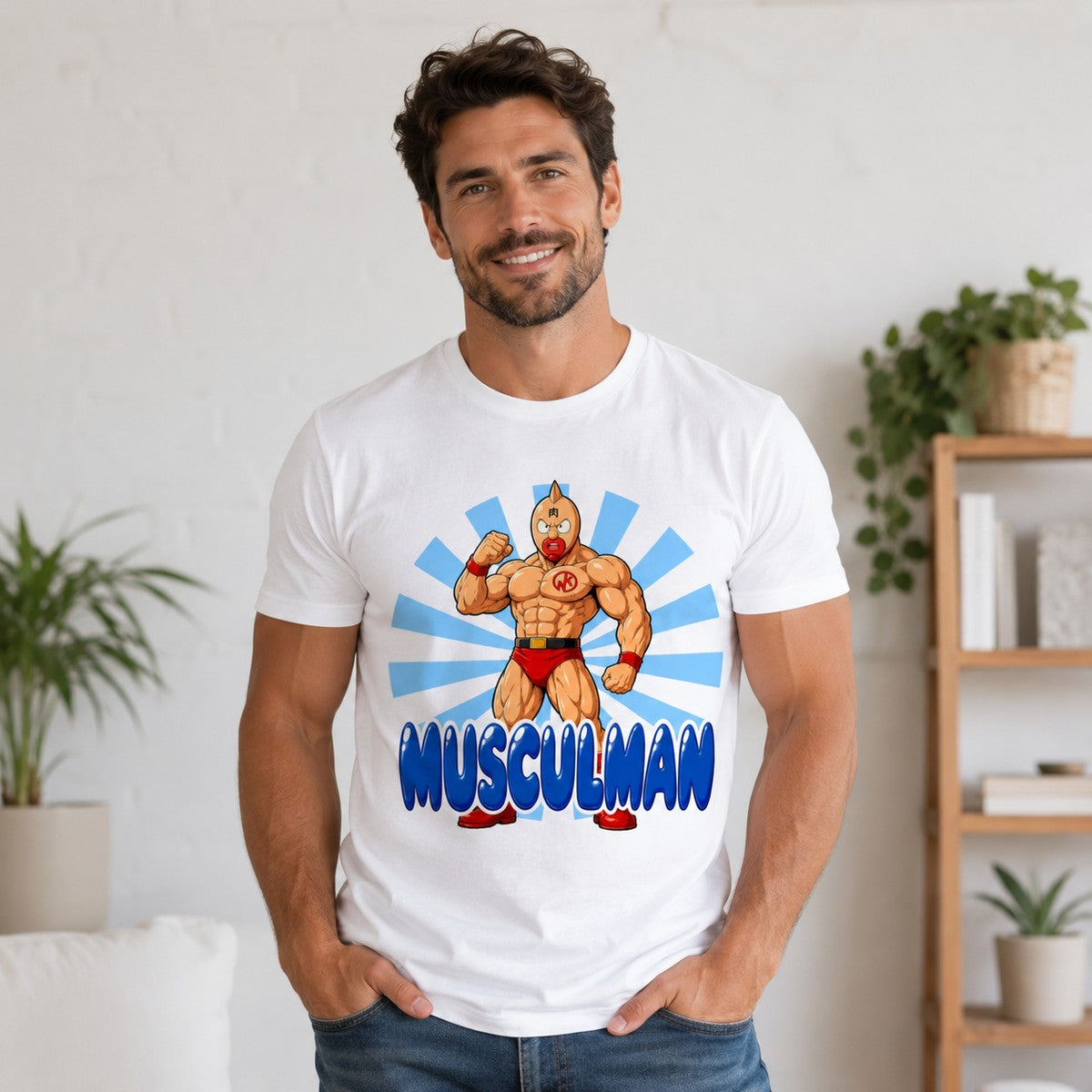 Chico con camiseta blanca Musculman (Kinnikuman) - Starway to Helen