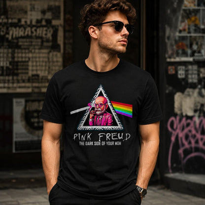 Hombre con camiseta Pink Freud, parodia de Pink Floyd y Freud - Starway to Helen