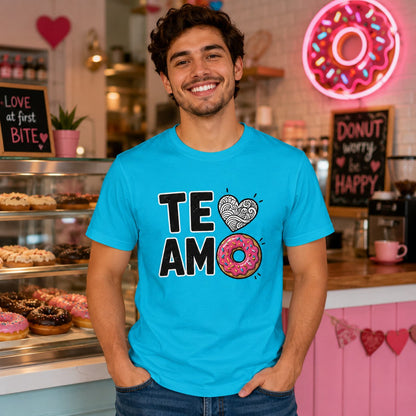 Hombre con camiseta Te Amo Donut, donuts y corazón - Starway to Helen