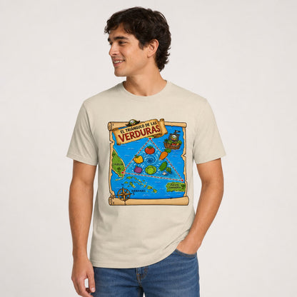 Hombre con camiseta crema Triángulo de las Verduras – Starway to Helen