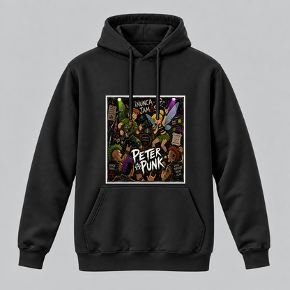Sudadera Peter Punk negra, parodia punk rock de Peter Pan y Campanilla - Starway to Helen