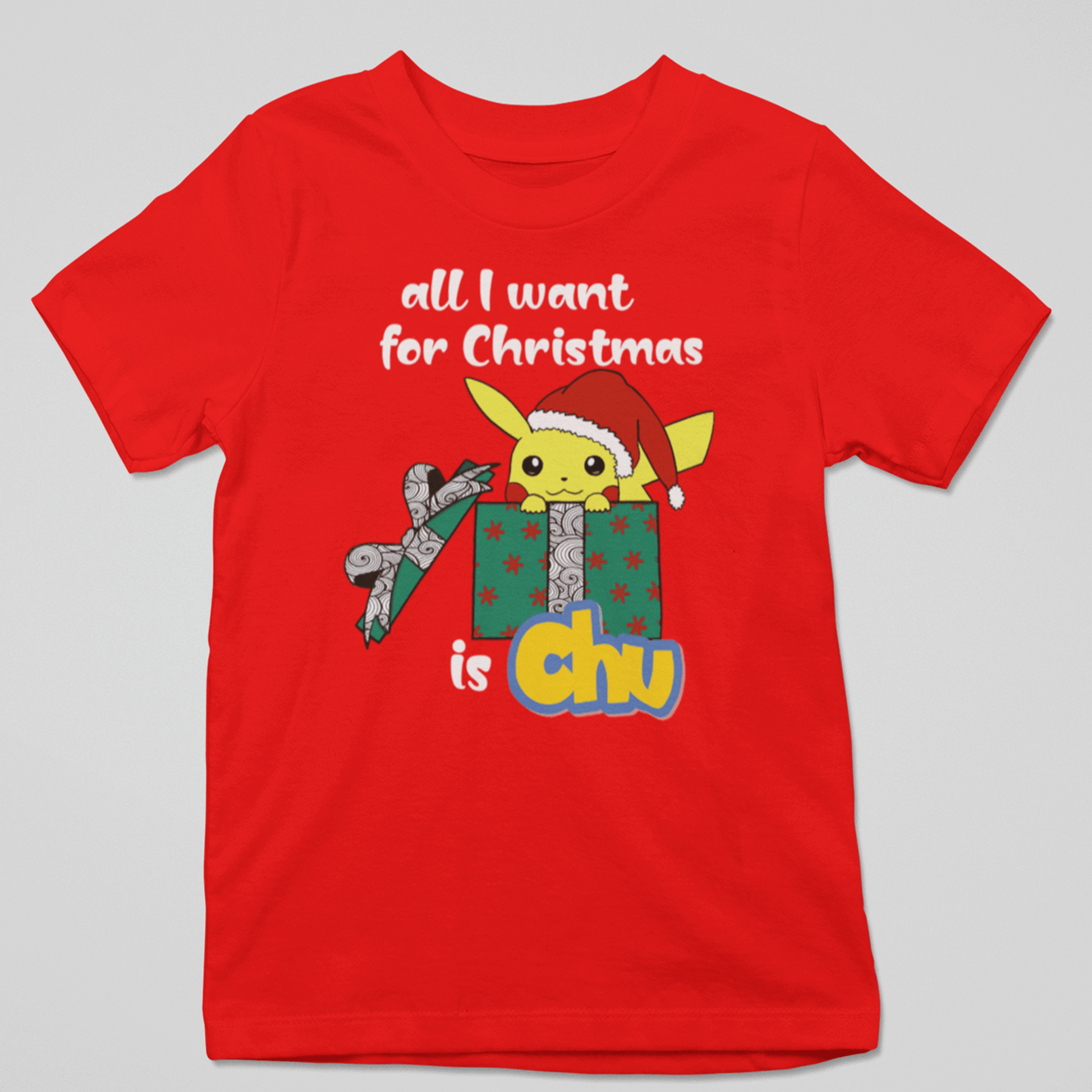 camiseta navideña
All I Want for Christmas is Chu
Pikachu Navidad
StarWayToHelen
ropa original