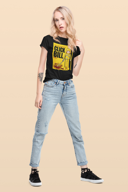 Mujer con camiseta Click Bill parodia Kill Bill Playmobil - Starway to Helen
