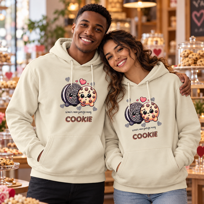 Pareja con sudaderas Somos una Pareja Muy Cookie, diseño de galletas enamoradas - Starwaytohelen