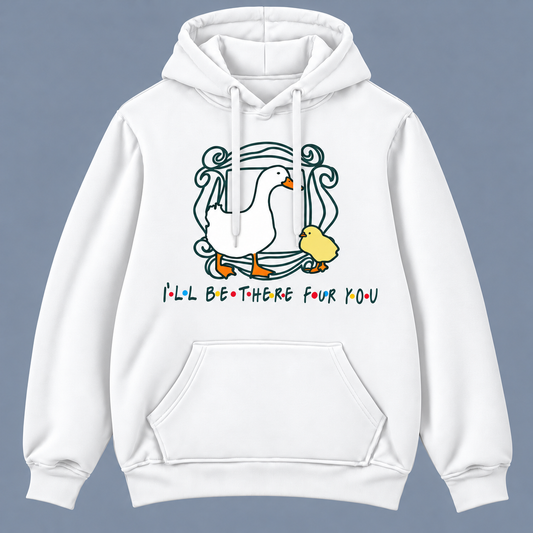 Camiseta blanca Friends Pato I'll Be There for You, patito dentro del marco amarillo de la serie, parodia friki - Starway to Helen