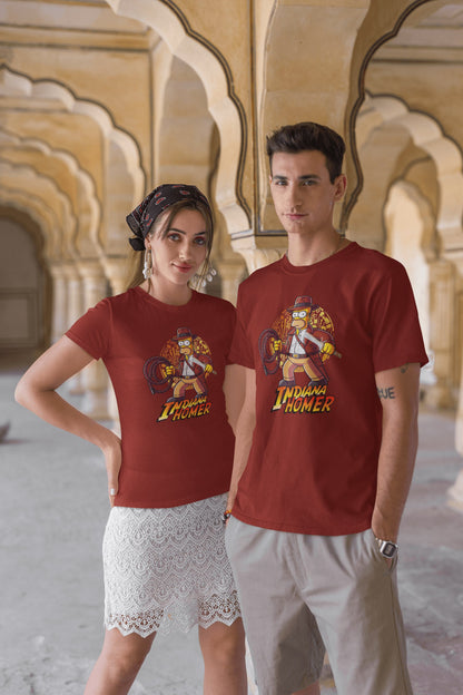 Camiseta Indiana Homer, parodia de Indiana Jones y Homer Simpson - Starway to Helen