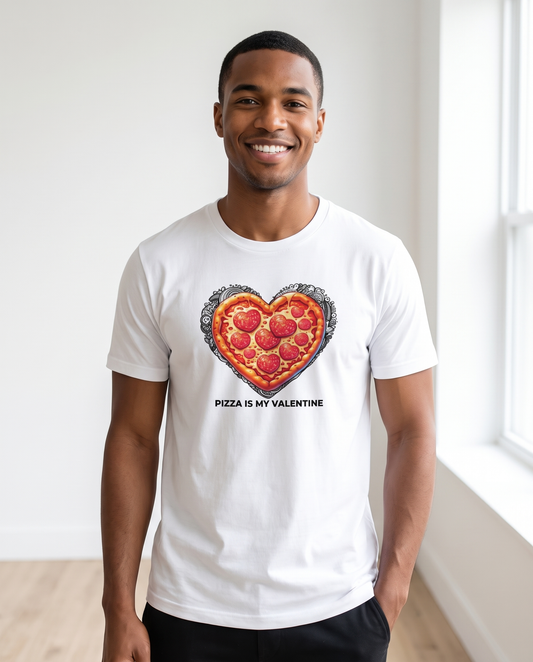 Hombre con camiseta Pizza is My Valentine, regalo original San Valentín - Starway to Helen