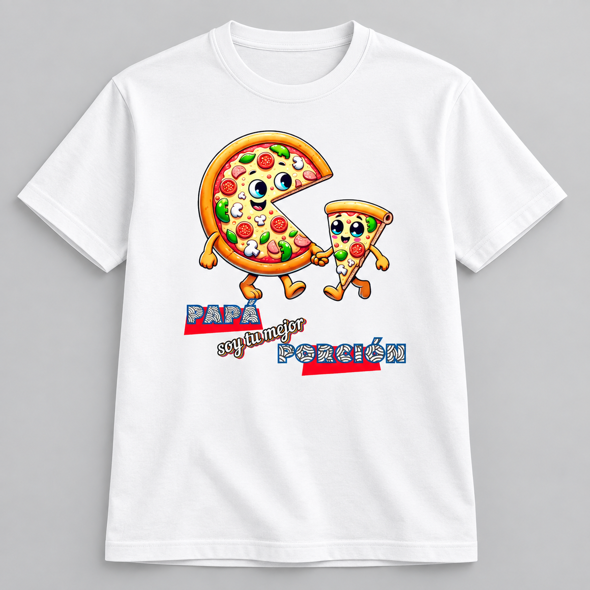 Camiseta Papá, Soy Tu Mejor Porción, diseño divertido de pizza y porción caminando de la mano - regalo original para el Día del Padre - Starwaytohelen