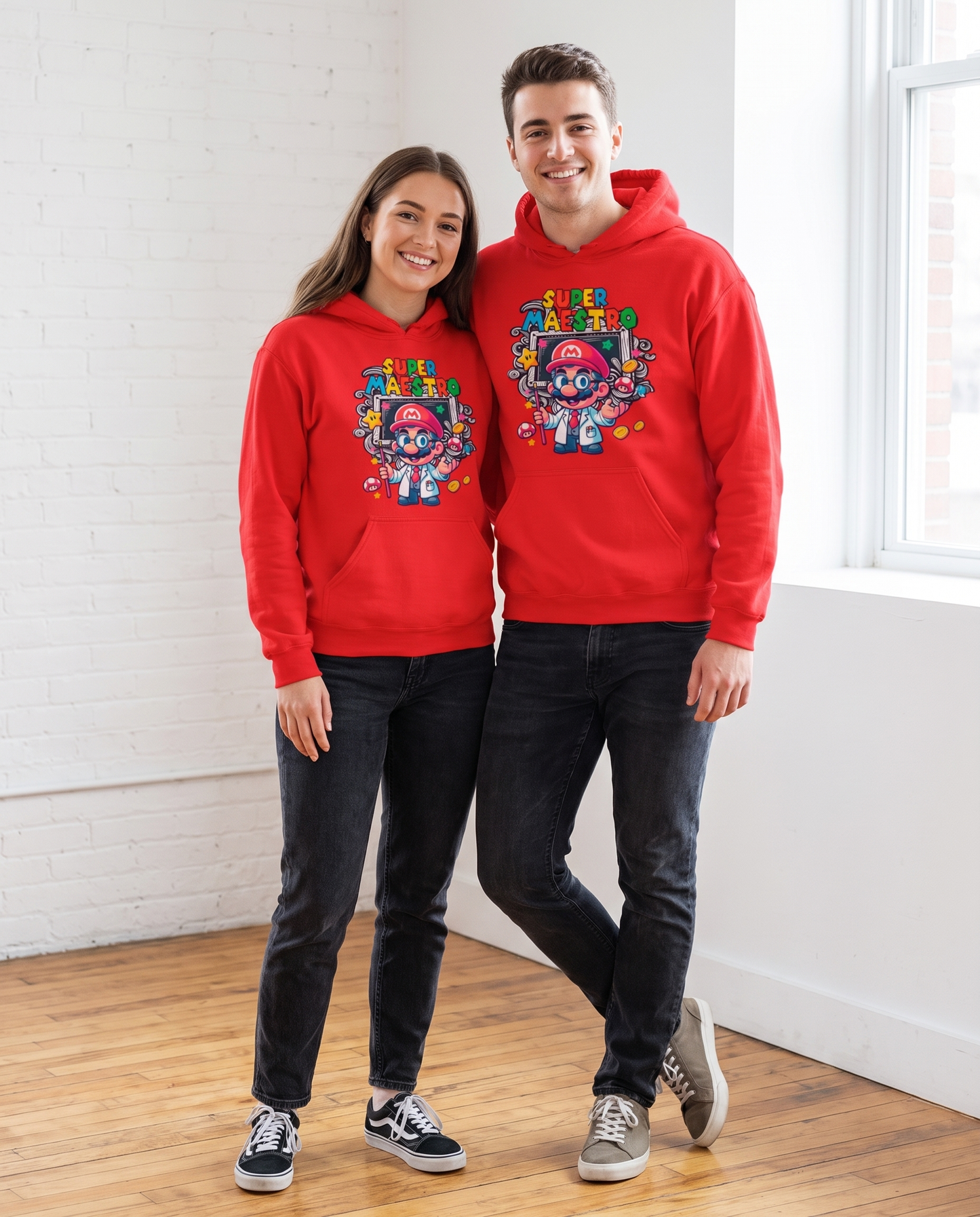 Pareja con sudadera Super Maestro, regalo original Día del Maestro - Starway to Helen