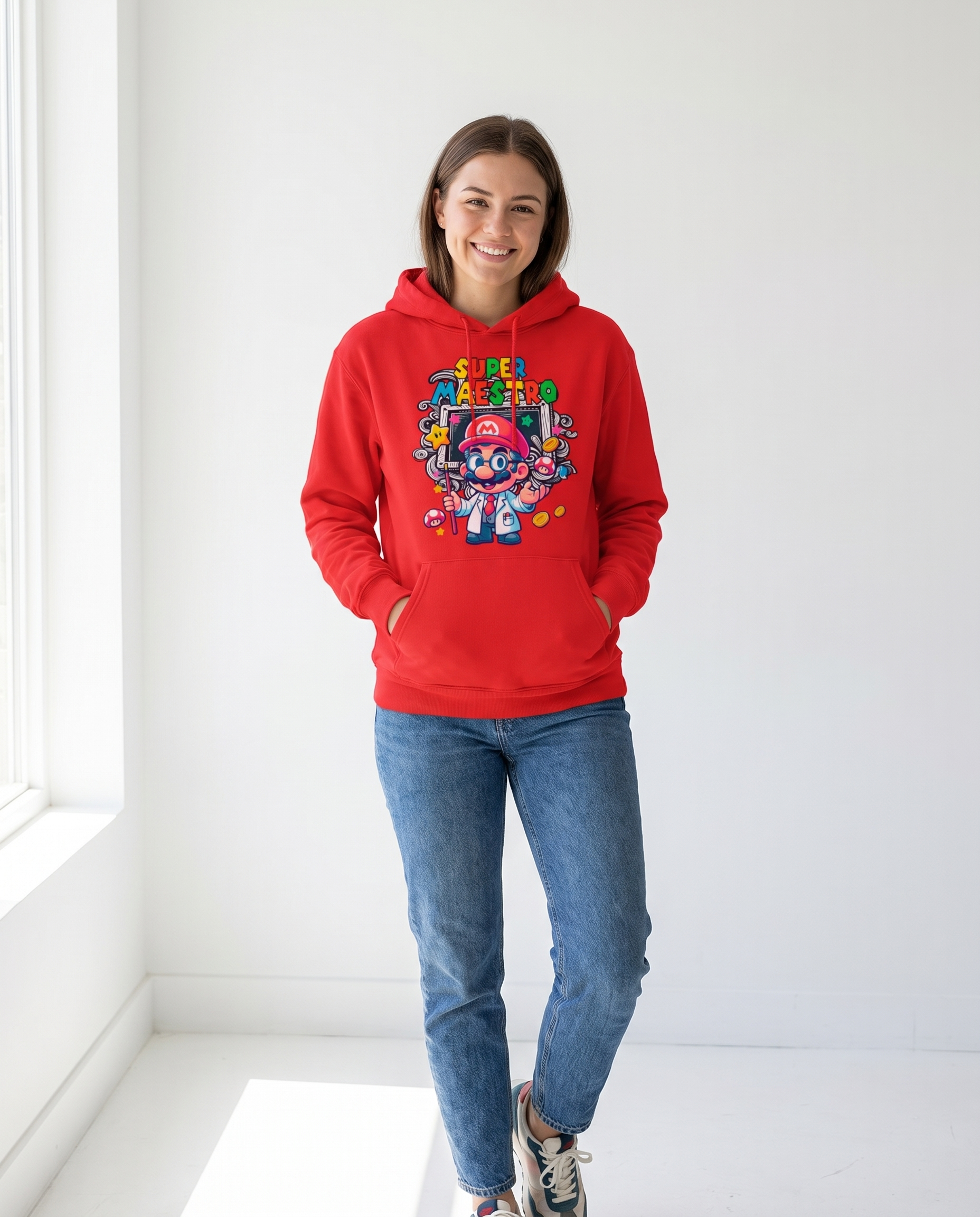 Mujer con sudadera Super Maestro, regalo original Día del Maestro - Starway to Helen