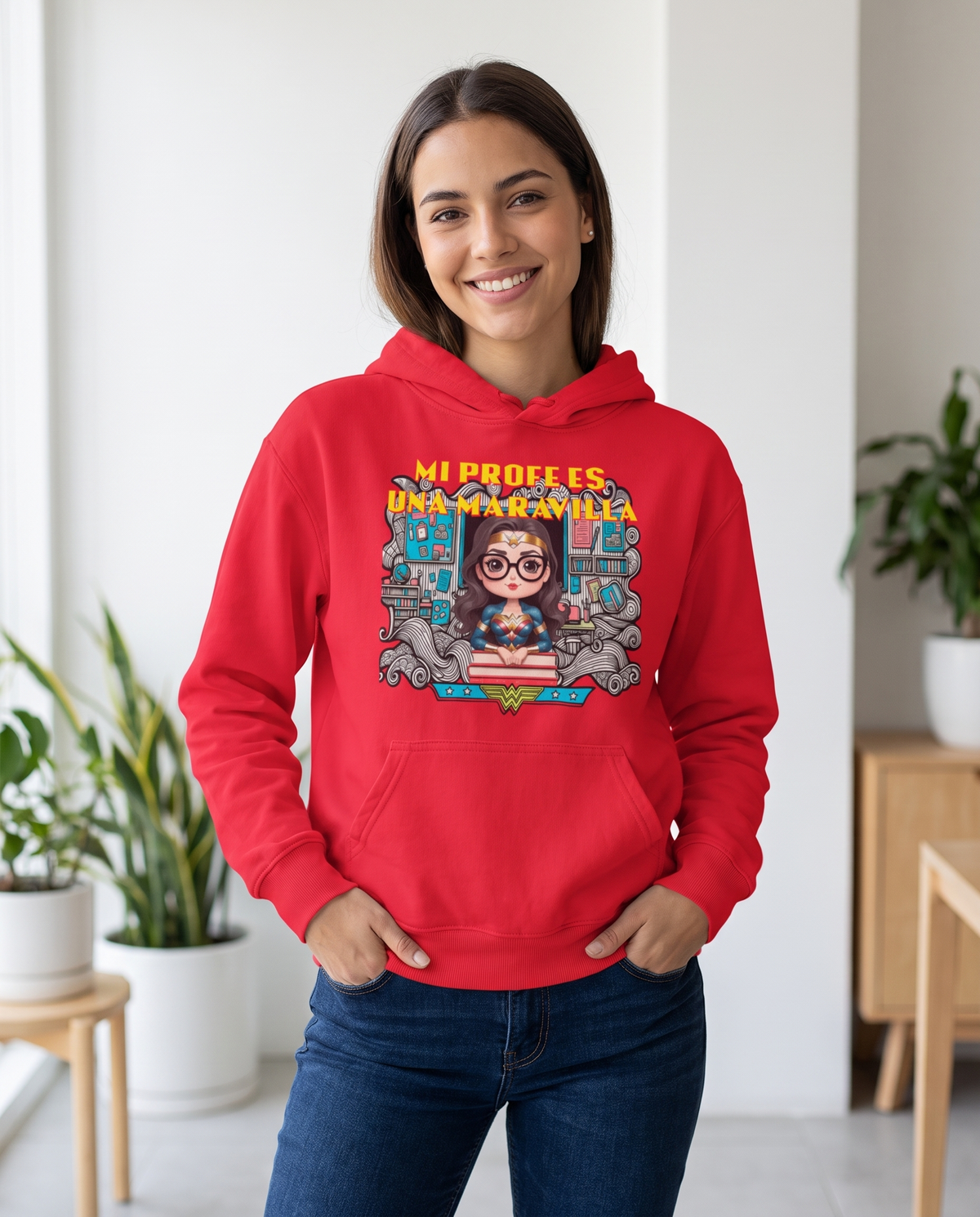 Mujer con sudadera Mi Profe es una Maravilla, regalo para profesoras - Starway to Helen