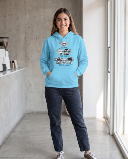 Mujer con sudadera One Piece - Three Pieces azul, parodia del anime One Piece - Starway to Helen