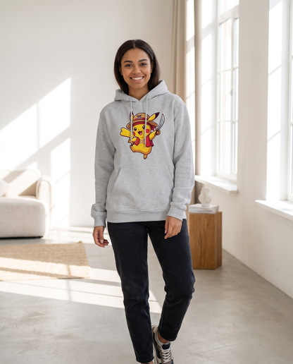 Mujer con sudadera One Pikachu, diseño parodia Pikachu pirata - Starway to Helen