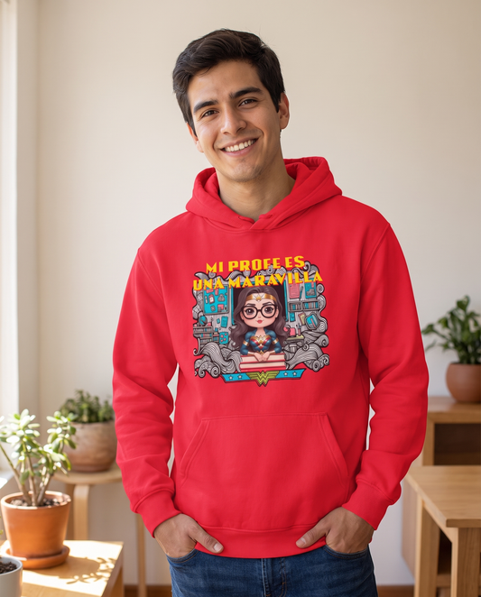 Hombre con sudadera Mi Profe es una Maravilla, regalo para profesores - Starway to Helen
