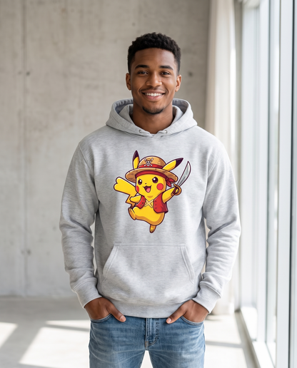 Hombre con sudadera One Pikachu, diseño parodia Pikachu pirata - Starway to Helen