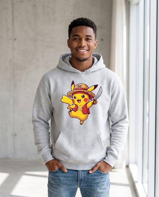 Hombre con sudadera One Pikachu, diseño parodia Pikachu pirata - Starway to Helen