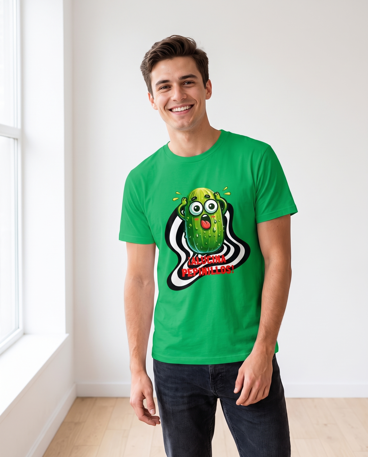Hombre con camiseta Alucina Pepinillos, diseño divertido de pepinillo - Starway to Helen