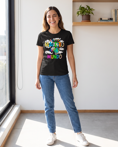 Mujer con Camiseta El Mejor Maestro del Mundo con diseño inspirador - Starway to Helen