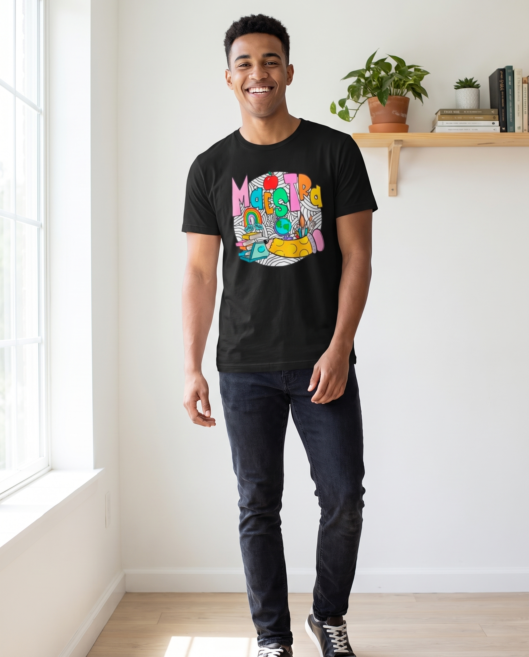 Hombre con Camiseta Maestra con diseño colorido y creativo - Starway to Helen