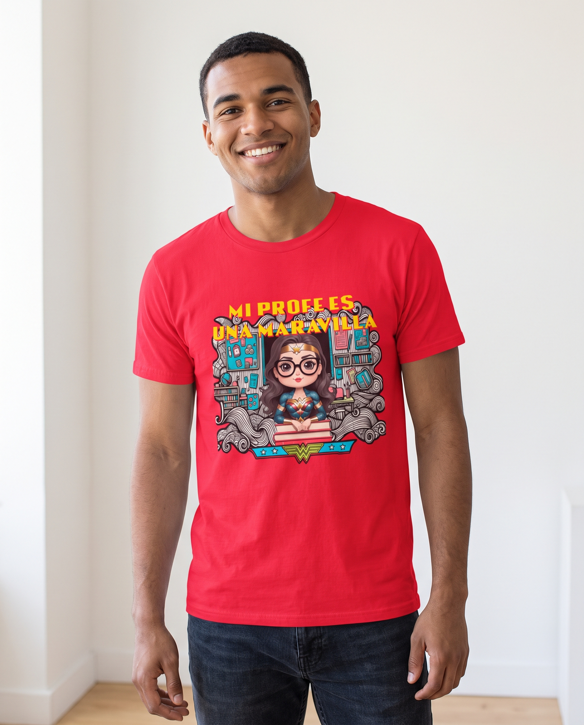 Hombre con Camiseta Mi Profe es una Maravilla - Starway to Helen