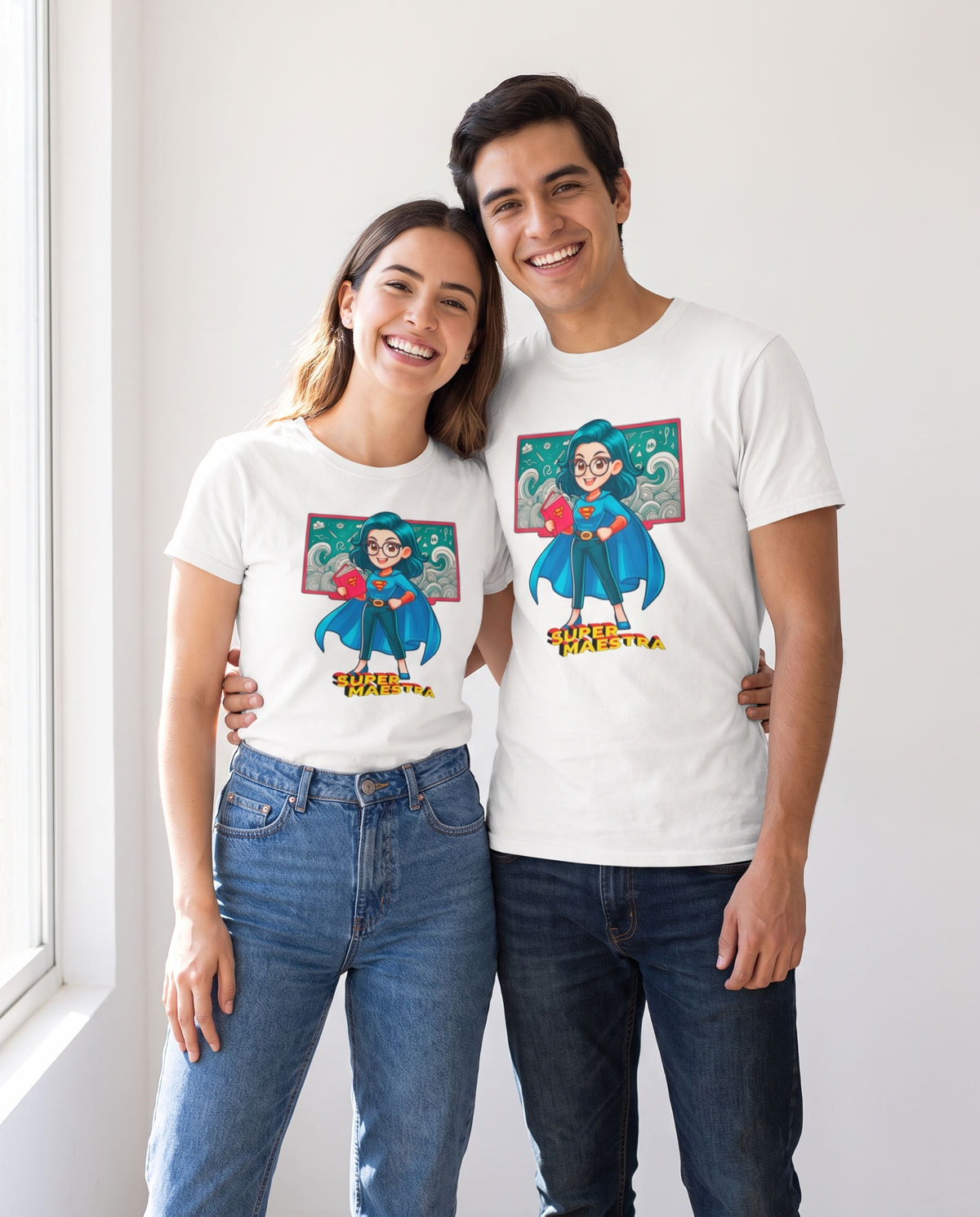 Pareja con Camiseta Super Maestra (con Capa) - Starway to Helen