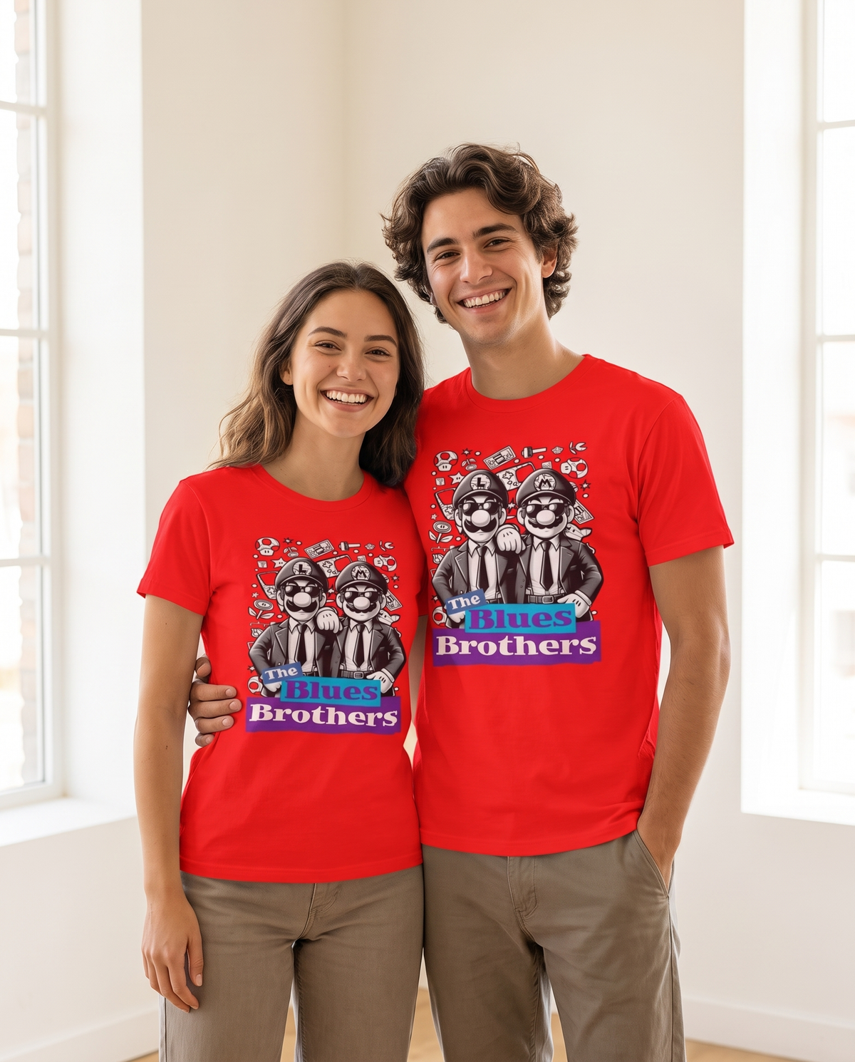 Pareja con Camiseta The Blues Brothers - Starway to Helen
