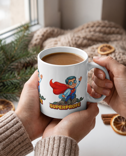 Manos sosteniendo la Taza SuperProfe con café - Starway to Helen