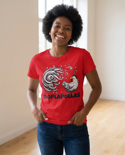 Mujer con camiseta Soplapollas, diseño gallo divertido - Starway to Helen
