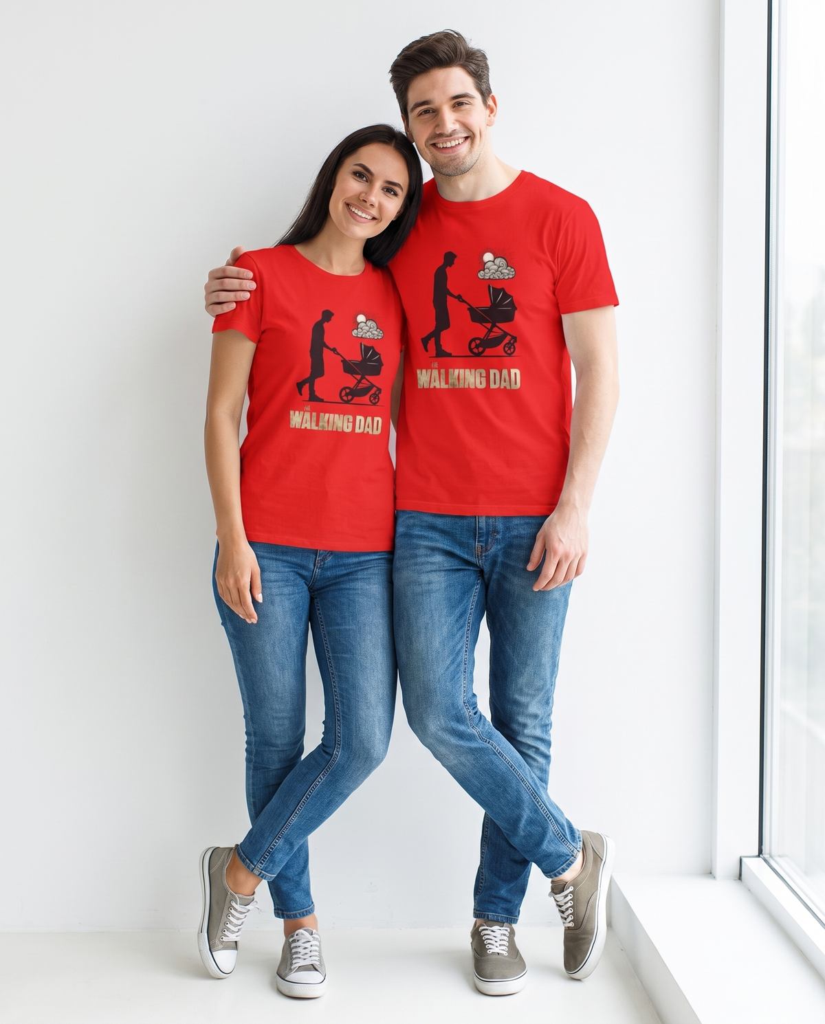Pareja con camiseta The Walking Dad - Starway to Helen