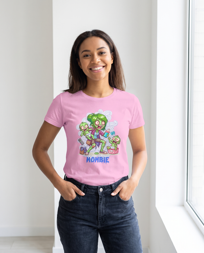Mujer con camiseta Mombie, mamá zombi - Starway to Helen