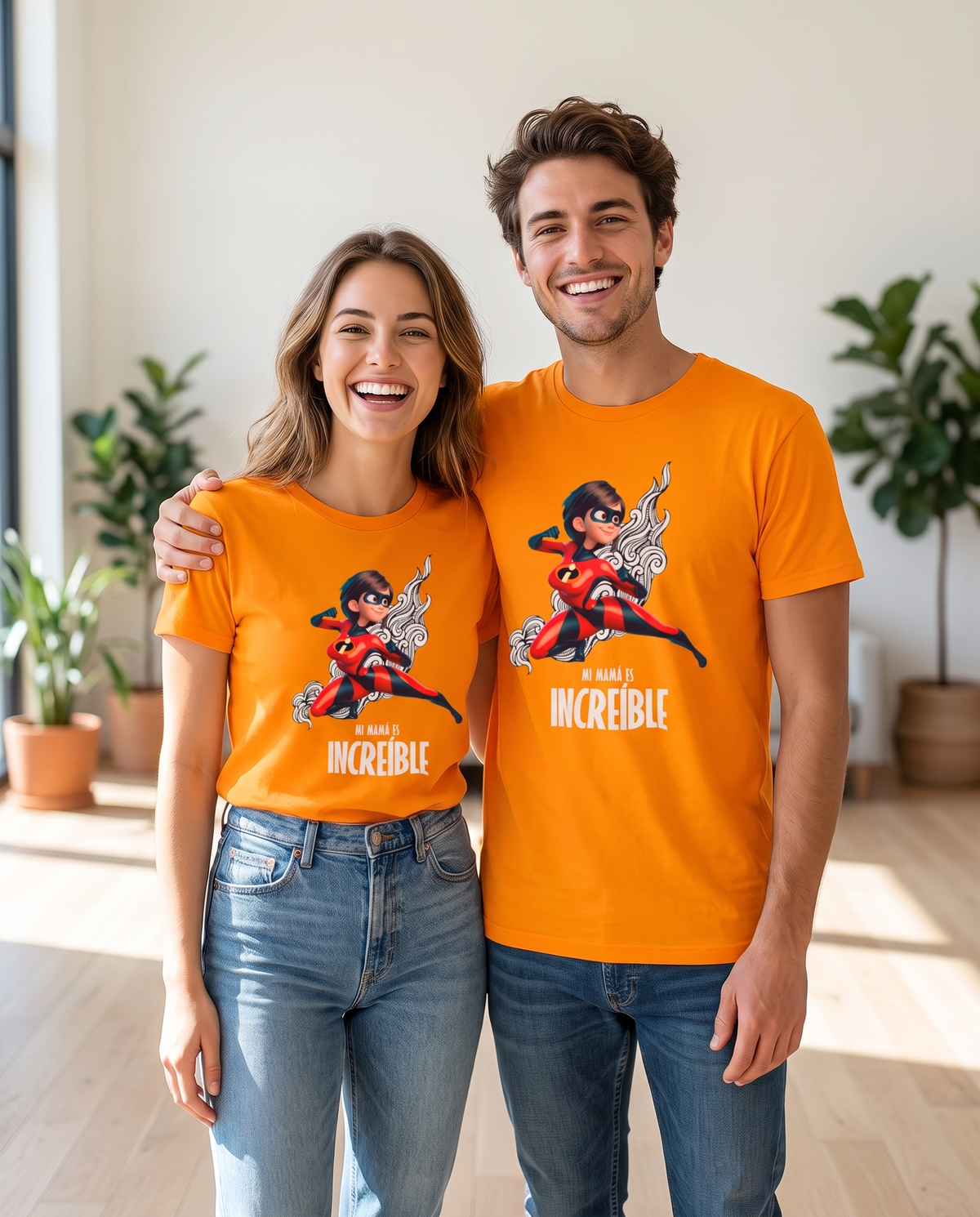 Pareja con camiseta Mi Mamá es Increíble - Starway to Helen