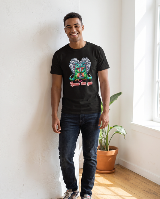 Hombre con camiseta Iguana Love You, diseño iguana amorosa - Starway to Helen