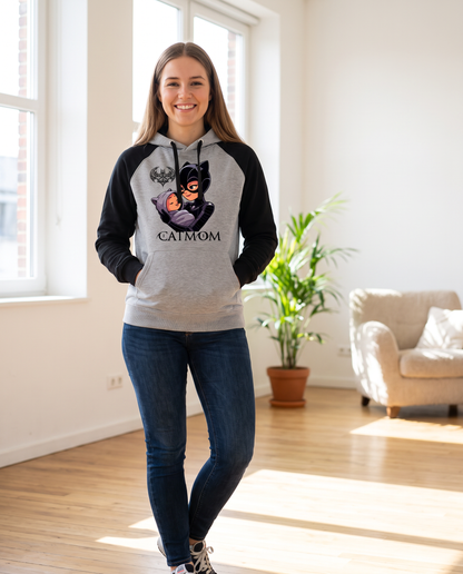Mujer con sudadera CatMom, prenda divertida para amantes de los gatos
