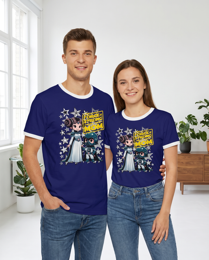 Pareja con camiseta La Fuerza es Fuerte con mi Mamá, Star Wars - Starway to Helen