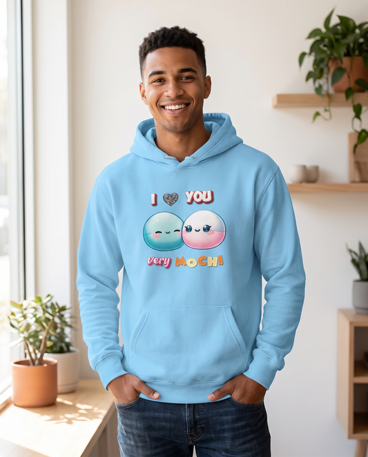 Hombre con sudadera I Love You Very Mochi, diseño kawaii japonés - Starway to Helen