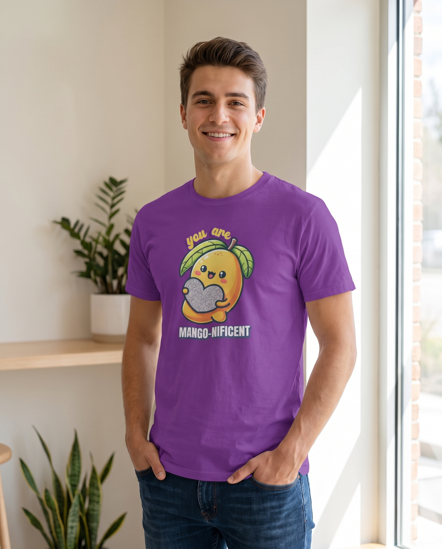 Hombre con camiseta You Are Mango-nificent, diseño de mango tropical - Starway to Helen