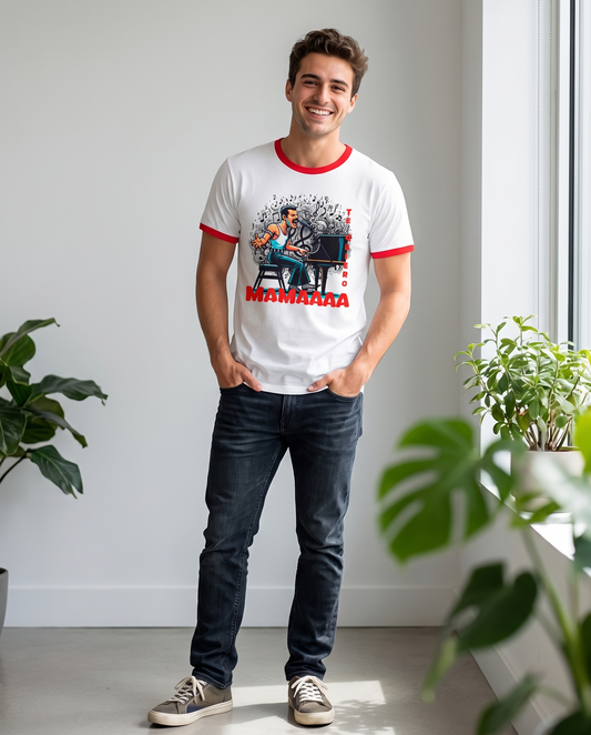 Hombre con camiseta Mamaaaa Te Quiero, parodia musical - Starway to Helen