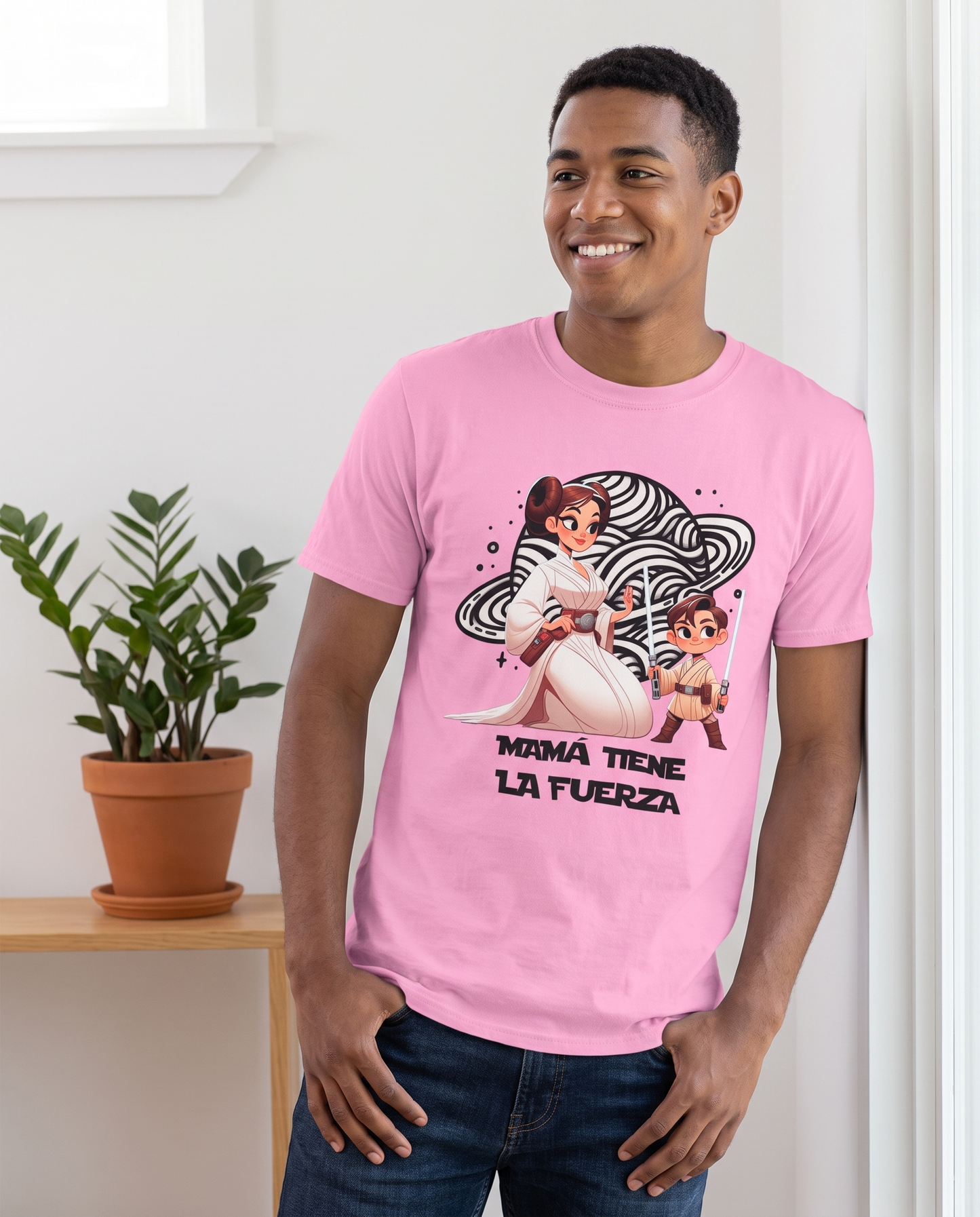 Hombre con camiseta Mamá Tiene la Fuerza, Star Wars - Starway to Helen