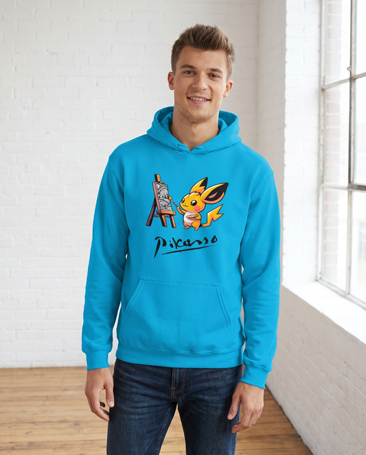 Hombre con sudadera Pikasso, parodia de Picasso y Pikachu - Starway to Helen